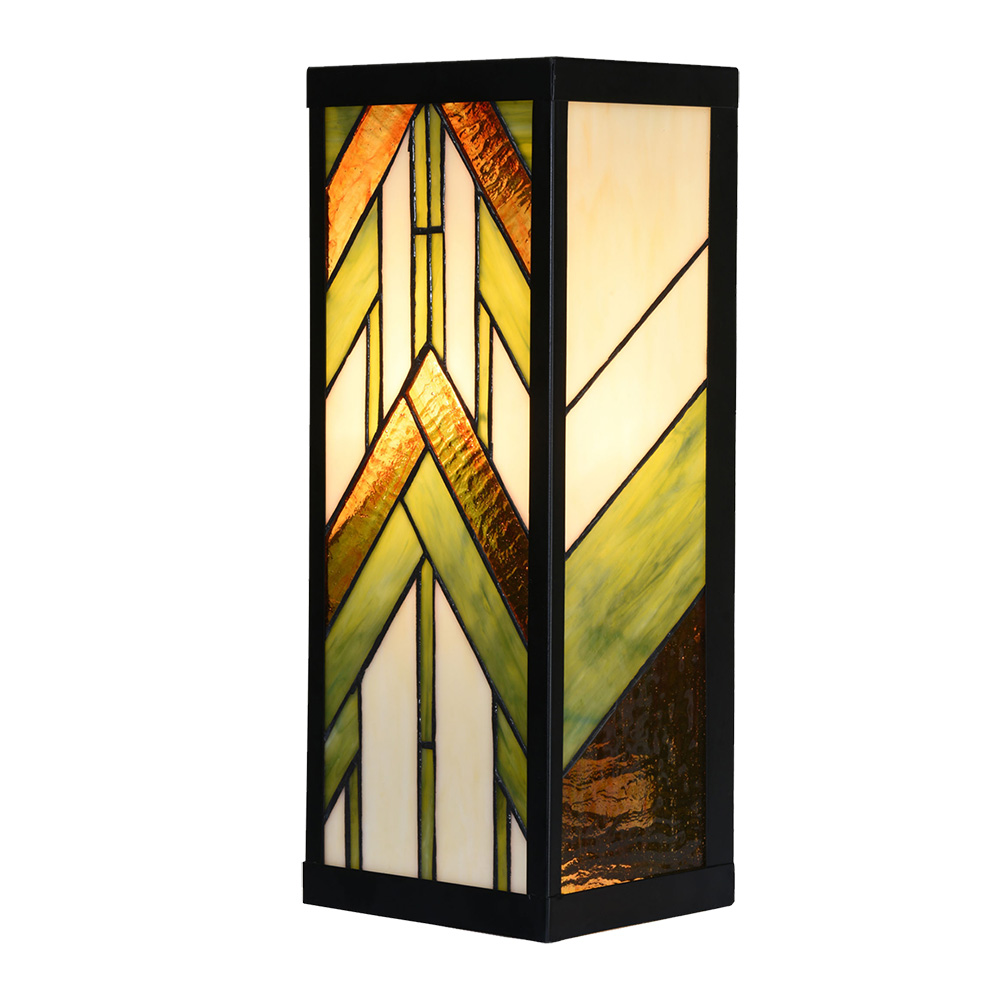 Applique murale Tiffany Beige Vert 14x16x40 cm E27/max 1x100W
