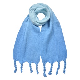 [JZSC0827BL] Schal Damen Blau Weiß 32x220 cm