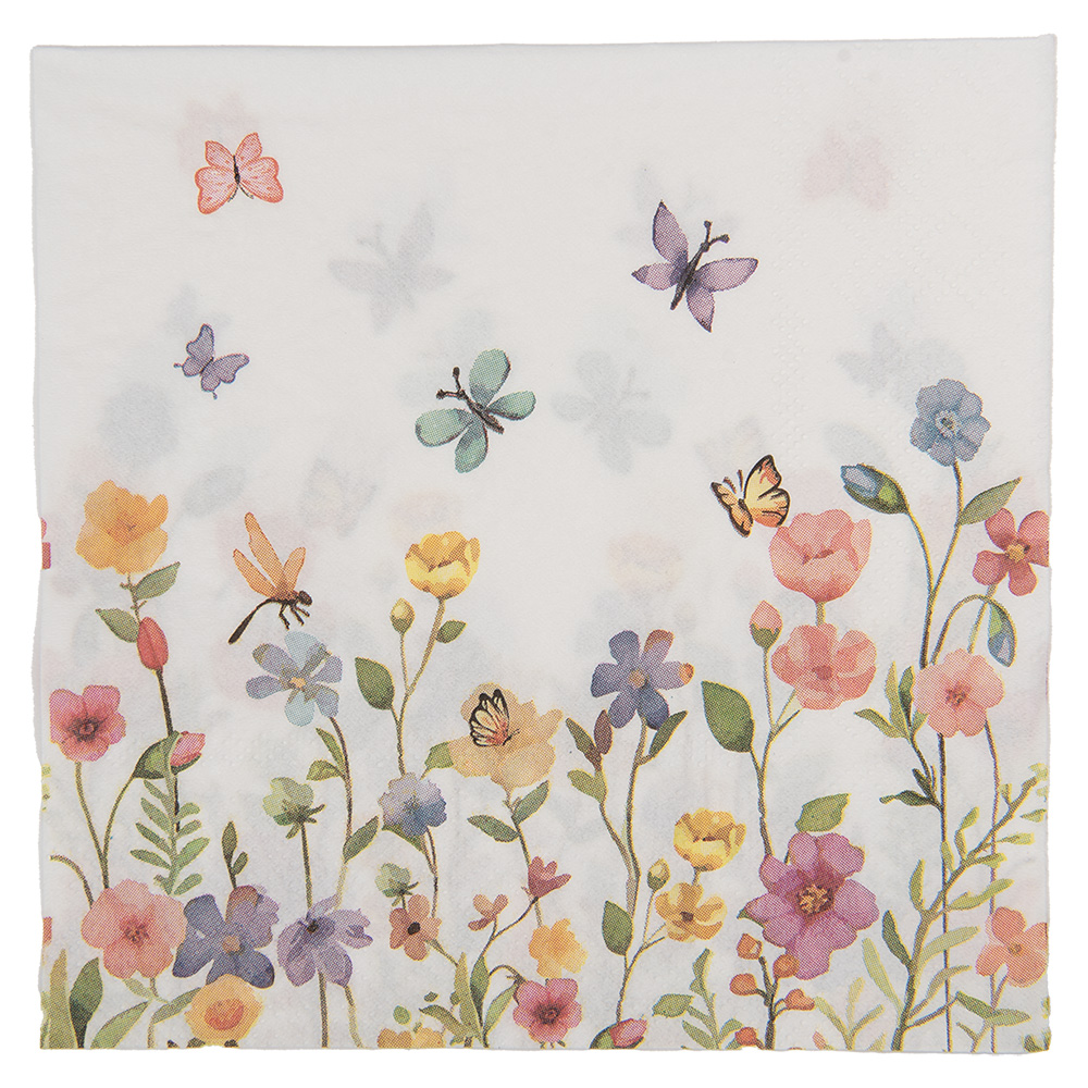 Paper napkins White Green 33x33 cm (20)
