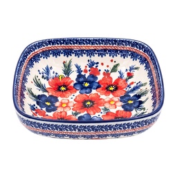 [6CEBO0270] Bowl White Blue 15x15x5 cm