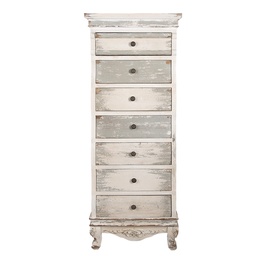 [5H0737] Commode Blanc Gris 56x43x145 cm