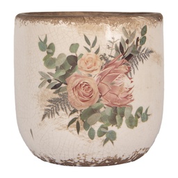 [6CE1981M] Flower Pot Inside Beige Pink Ø 14x13 cm