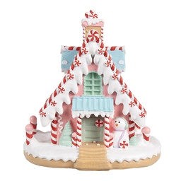 [6PR4268] Decoration House Pink Purple 16x13x15 cm