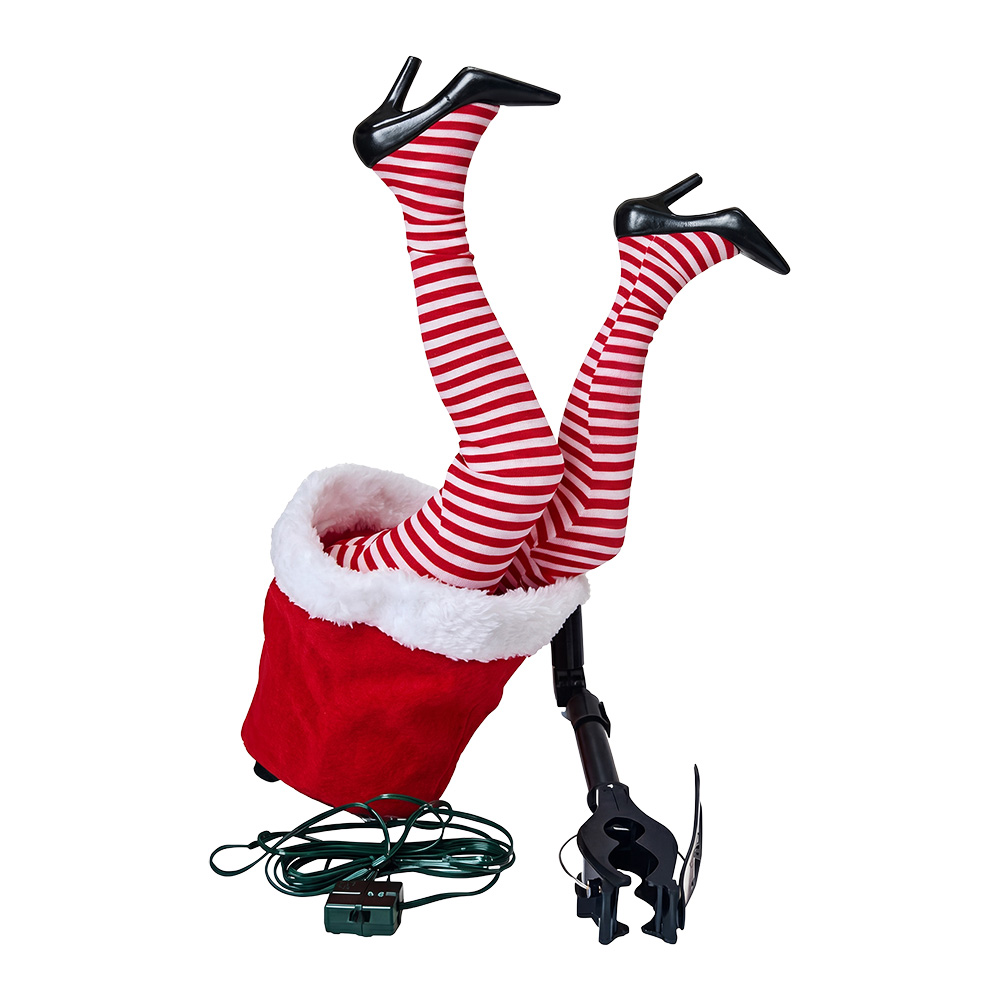 Decoration Elf Legs Red White 35 cm