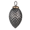 Weihnachtskugel Schwarz, Silberfarbig Ø 4x7 cm
