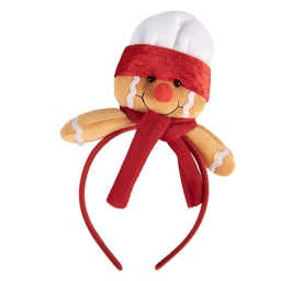 [66566] Haarband mit Lebkuchenmännchen Beige Rot 18x4x25 cm
