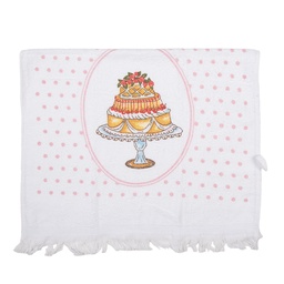 [CT030] Serviette dinvité Blanc Rose 40x66 cm
