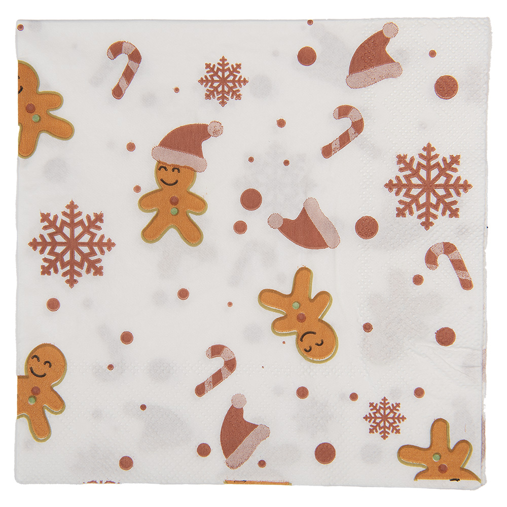 Paper napkins White Brown 33x33 cm (20)