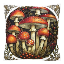 [KG023.193] Cushion filled Beige Red 45x45x4 cm