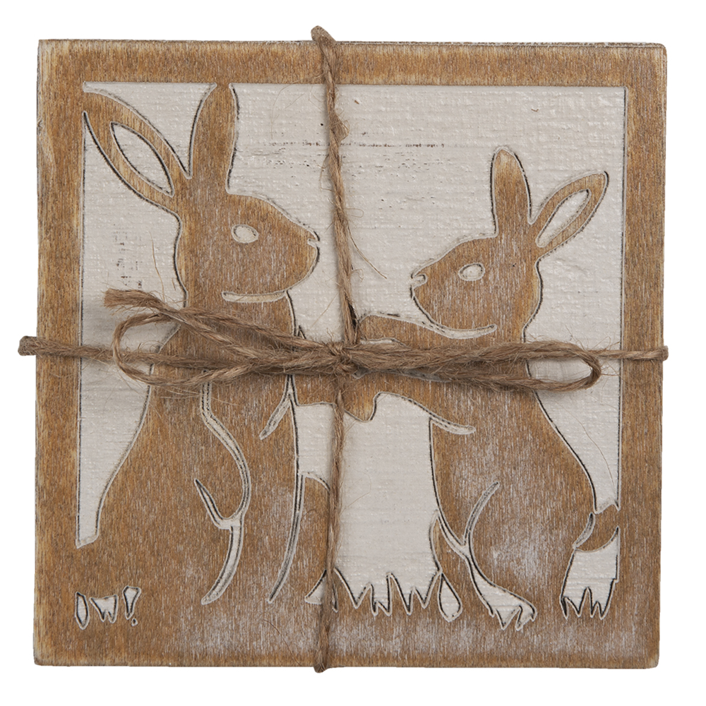 Coasters for Glasses Set of 4 Brown 10x10 cm