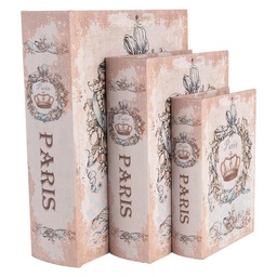 [66262] Scatola immagazzinaggio Beige Blu (3) 27x22x7 / 22x17x6 / 17x12x4 cm