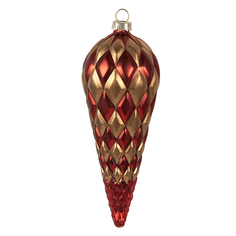 Boule de Noël Rouge Couleur or Ø 6x16 cm