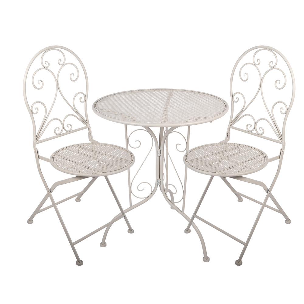 Ensemble Bistro Chaise Bistro (ensemble de 3 pièces) Blanc Ø 60x70 / 39x39x94 cm (2)