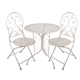 [5Y1431] Tafel + 2 stoelen Ø 60x70 / 39x39x94 cm (2)