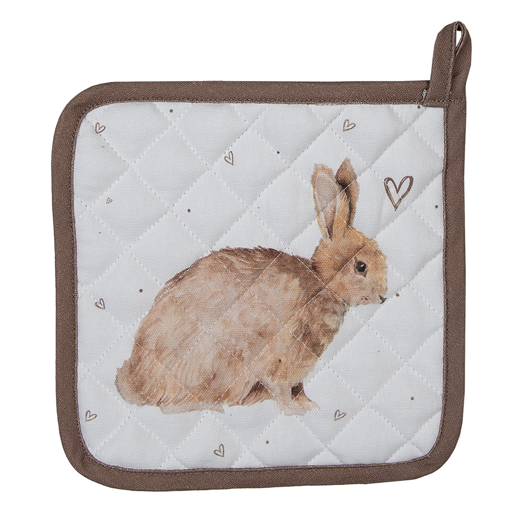 Topflappen Kind Beige Braun 16x16 cm