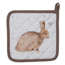 [BSLC45K] Topflappen Kind Beige Braun 16x16 cm
