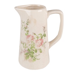 [6CE1543M] Dekorativer Krug Rosa, Beige 15x10x19 cm