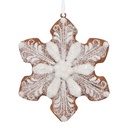 Decoration pendant Snowflake White Brown 9x1x10 cm