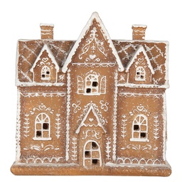 [6PR5841] Decorazione Casa con LED Marrone Bianco 21x8x20 cm