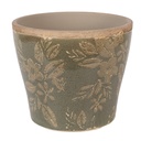 Vaso Porta Pianta Verde Marrone Ø 10x9 cm