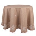 Nappe Marron Blanc  Ø 170 cm