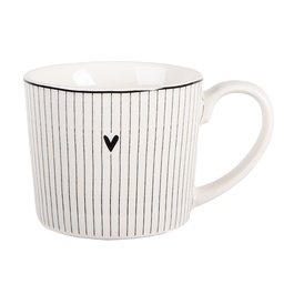 [6CEMU0180] Mug White Black 12x8x7 cm / 275 ml