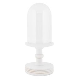 [6GL5060W] Coprivivande in vetro Trasparente Bianco Ø 17x40 cm