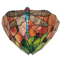 [5LL-9312] Applique Tiffany Rouge, Vert 30x15x20 cm E14/max 1x40W
