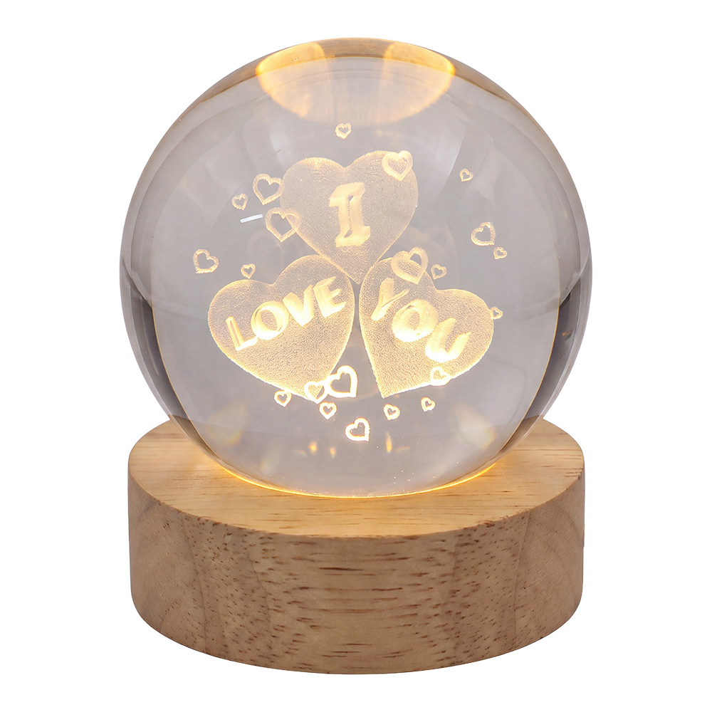 Glazen bol met licht LED Ø 6 cm