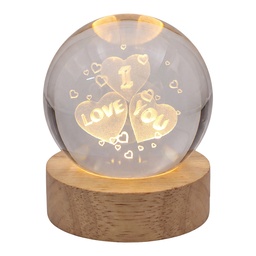 [66959] Glaskugel mit Licht LED Braun Ø 6 cm