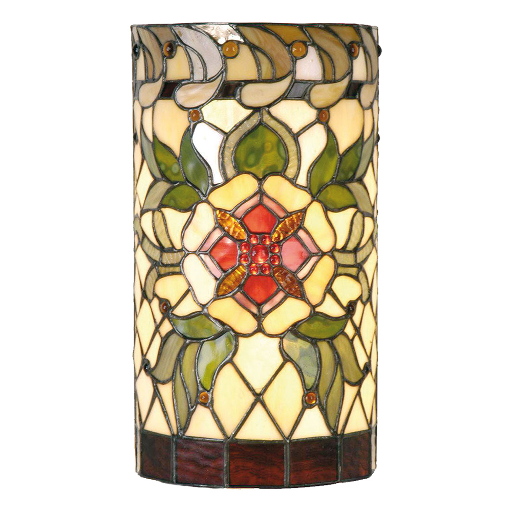 Tiffany Wandlampe Grün, Rot 20x11x36 cm E14/max 2x40W