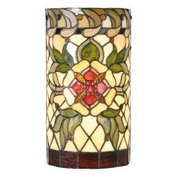 [5LL-9906] Tiffany Wandlampe Grün, Rot 20x11x36 cm E14/max 2x40W