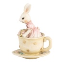 Decoration Rabbit Beige Pink 8x8x11 cm