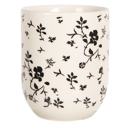 [6CEMU0081] Crockery Mug White, Black Ø 6x8 cm / 100 ml