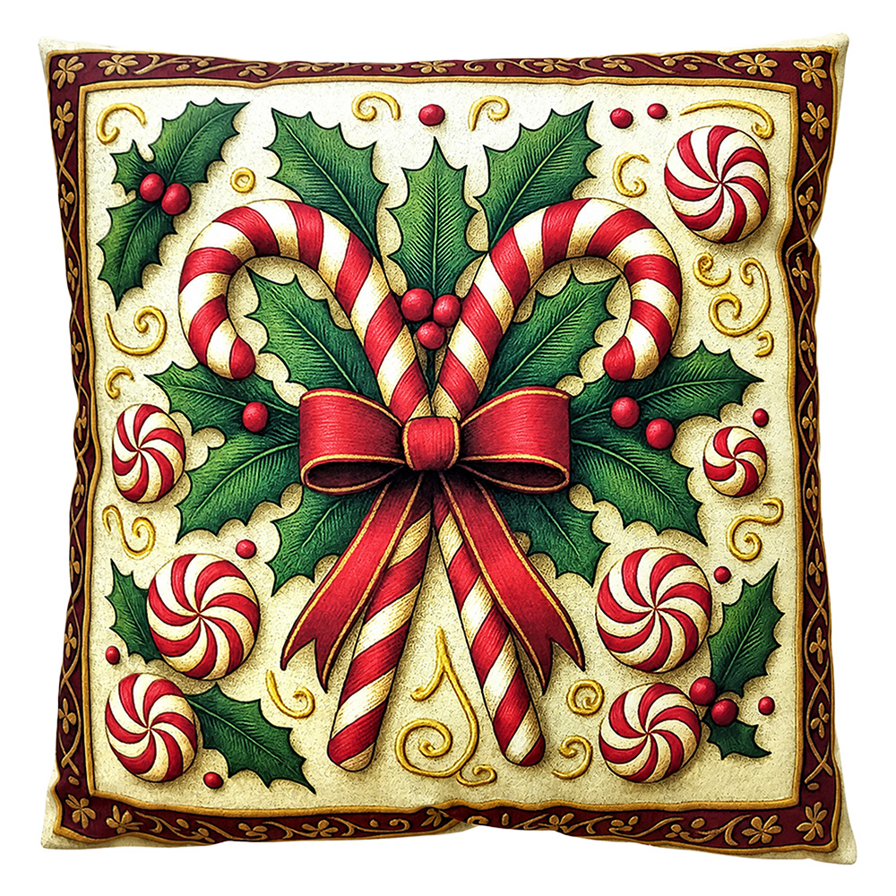 Cushion filled Beige Red 45x45x4 cm