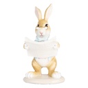 Image de décoration Lapin Beige Bleu 9x9x15 cm