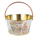 Storage Basket White Blue Red Ø 19x10 cm