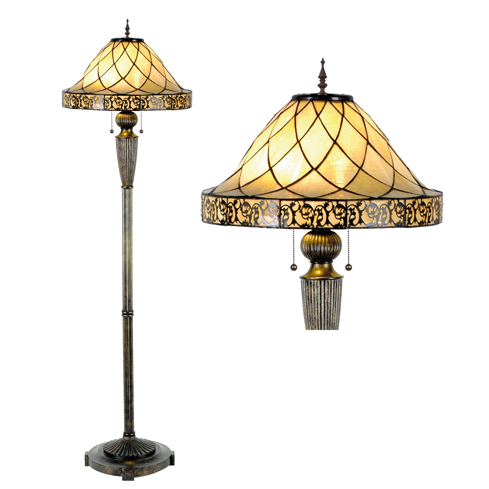 Tiffany Stehlampe Beige Ø 46x168 cm E27/max 2x60W