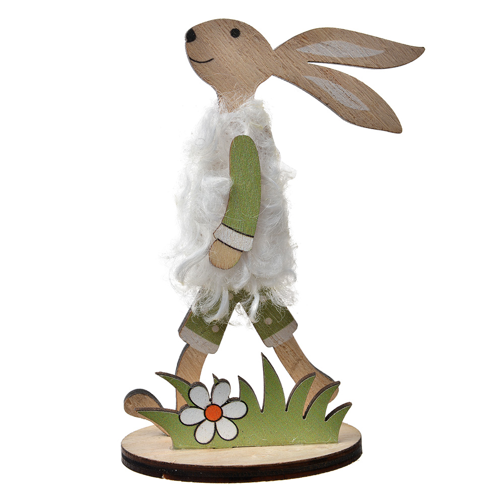 Image de décoration Lapin Marron Vert 7x4x11 cm