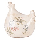 Deko Huhn Beige Rosa 12x11x13 cm
