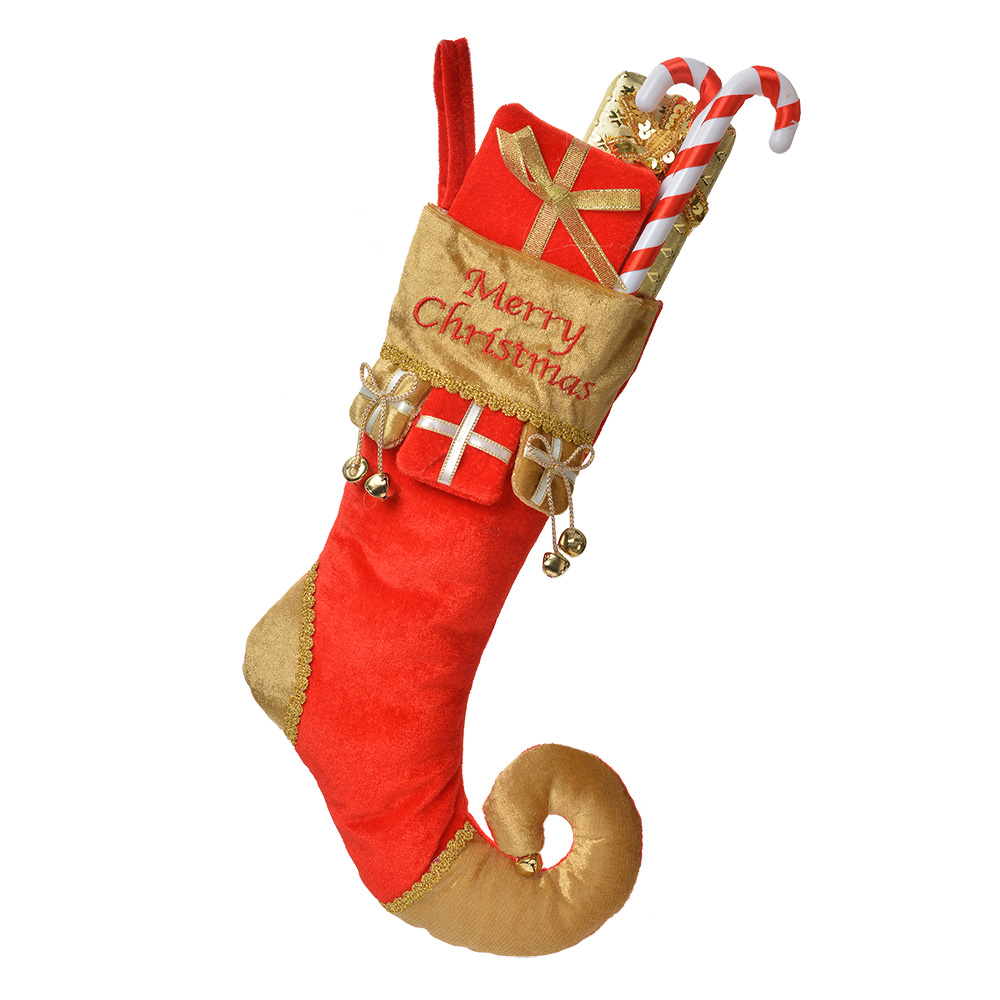 Decoratie kerstsok 24x7x46 cm