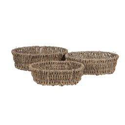 [65710] Aufbewahrungskorb (3er set) Braun 27x22x8 / 24x18x7 / 21x16x6 cm