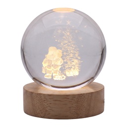 [66963] Glaskugel mit Licht LED Braun Ø 6 cm