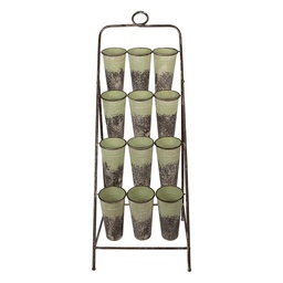 [5Y1477] Fioriera in piedi Grigio Verde 55x70x143 cm