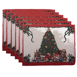 [KT040.164] Set de table sets (6) Beige Rouge 33x45 cm