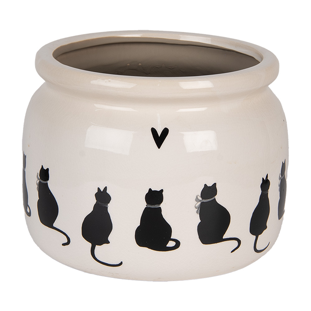 Pot de fleurs d'intérieur Beige Noir Ø 20x15 cm