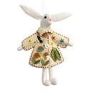 Anhänger Kaninchen aus Filz Weiß Grün 14x2x15 cm