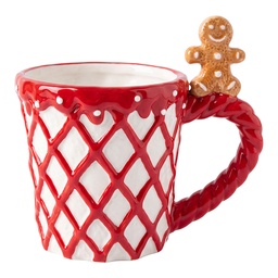 [6CEMU0231] Mug Blanc Rouge 14x10x13 cm / 350 ml