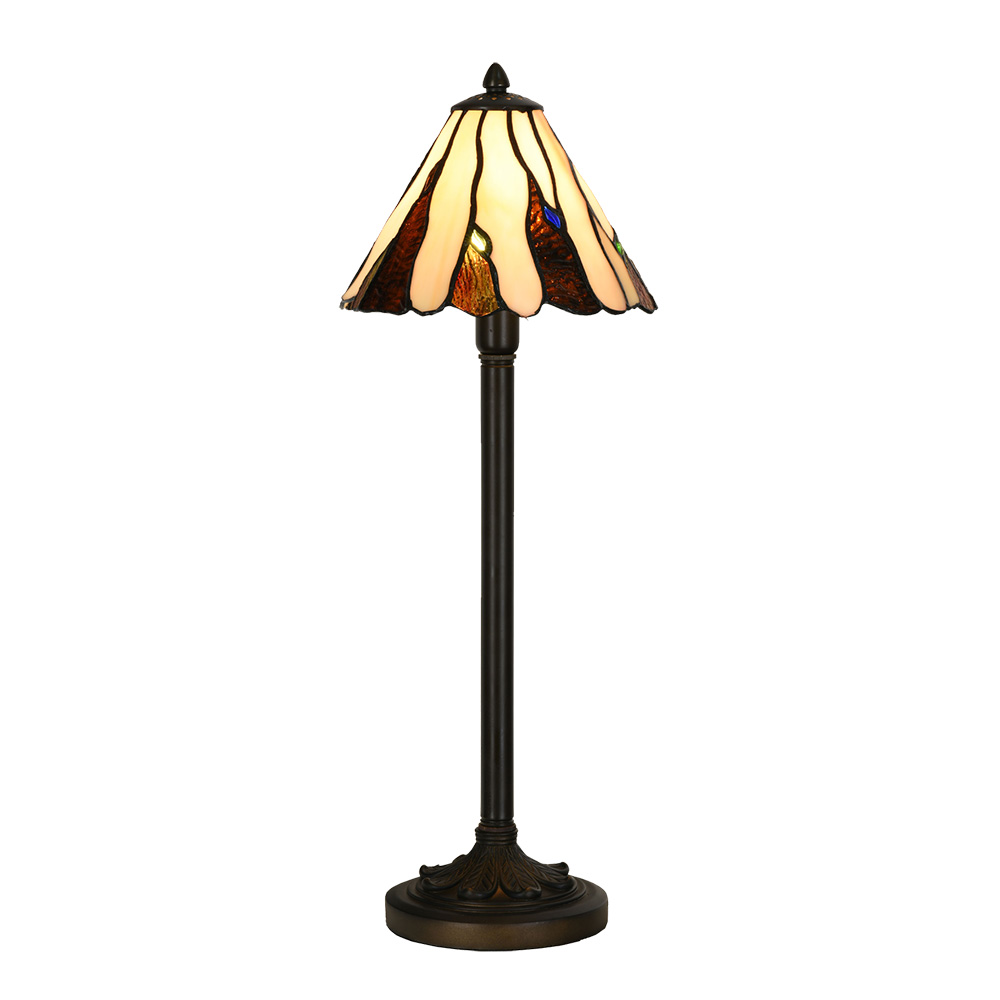 Lampada da tavolo Tiffany Beige Ø 20x60 cm E14/max 1x40W