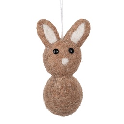 [65960] Decorative Hanger Rabbit Brown Beige 6x7x12 cm